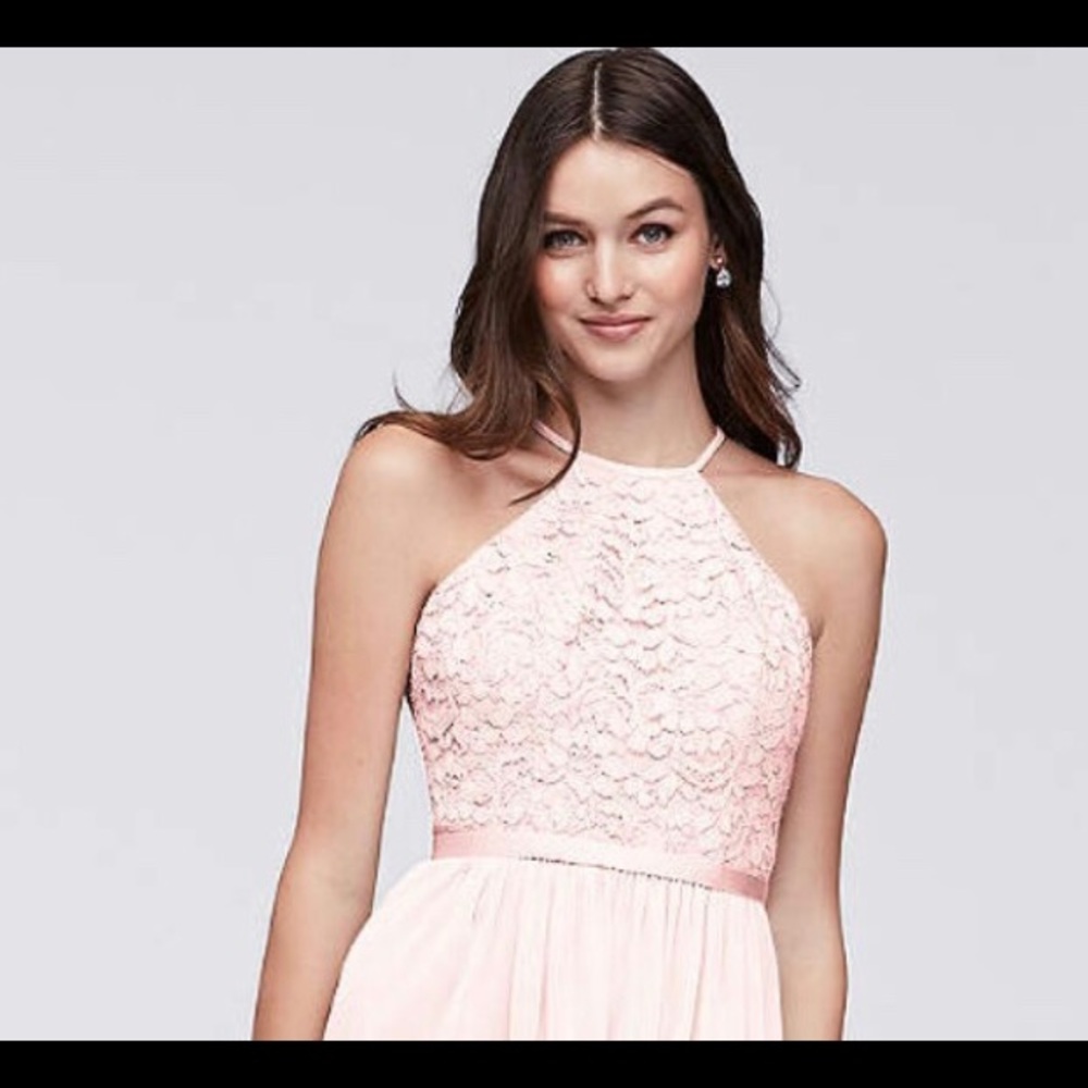 David’s Bridal Open-Back Lace Mesh Dress Petal 8